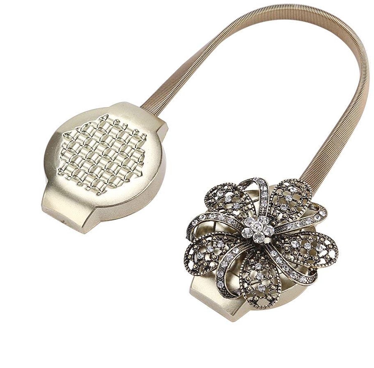 JHUBERS- Gordijnclip Magnetisch - Kristal Bloem - Stretch Houder - Thuis Decoratie - Kantoor Decoratie - Kwalitatief Hoogwaardig - Gordijnhouder