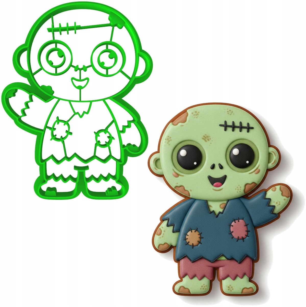 Halloween Koekjesvorm Zombie 10cm - Kunststof PETG