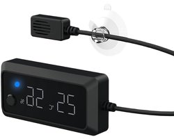 Digitale klimaatmeter - Hygrometer thermometer - Terrarium controle - Snelle detectie - 83 x 4 cm - Zwart