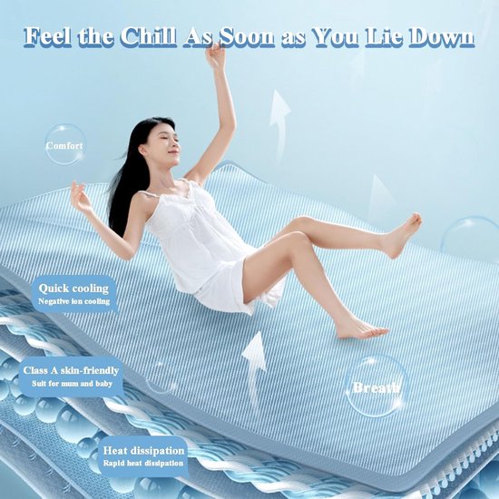 Koelmat voor Bed - Zomer Slaapmat - Koel Slapen - IJs Zijde Materiaal - 200x200 cm - Paars — afbeelding 3