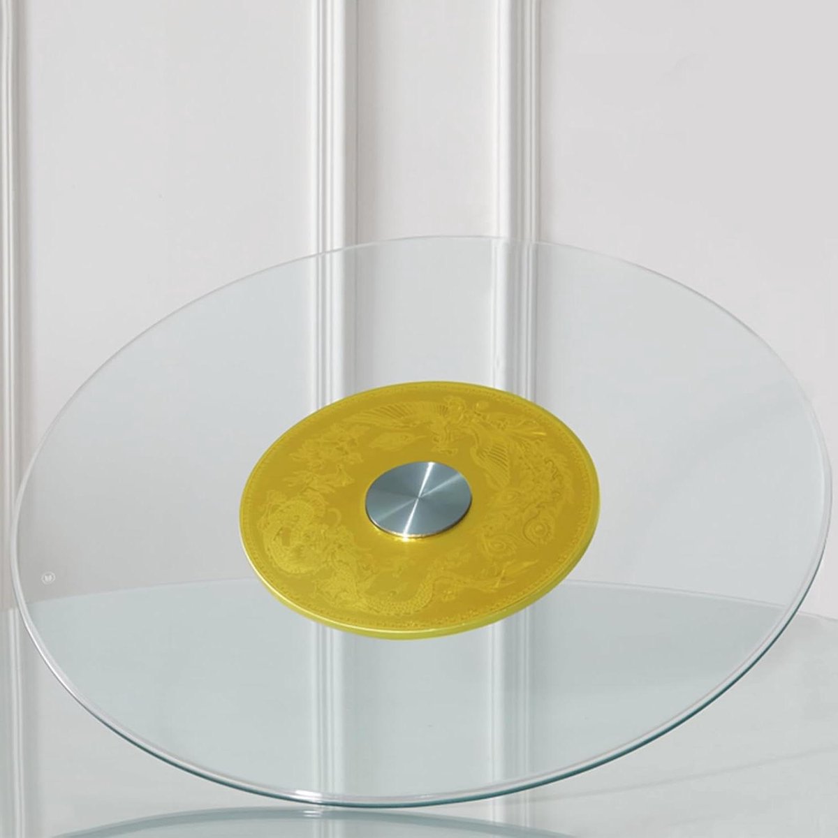 Glazen Draaitafel - Draaibaar Serveerblad - Eettafel Decoratie - Stille Soepele Rotatie - 60-100 cm - Transparant