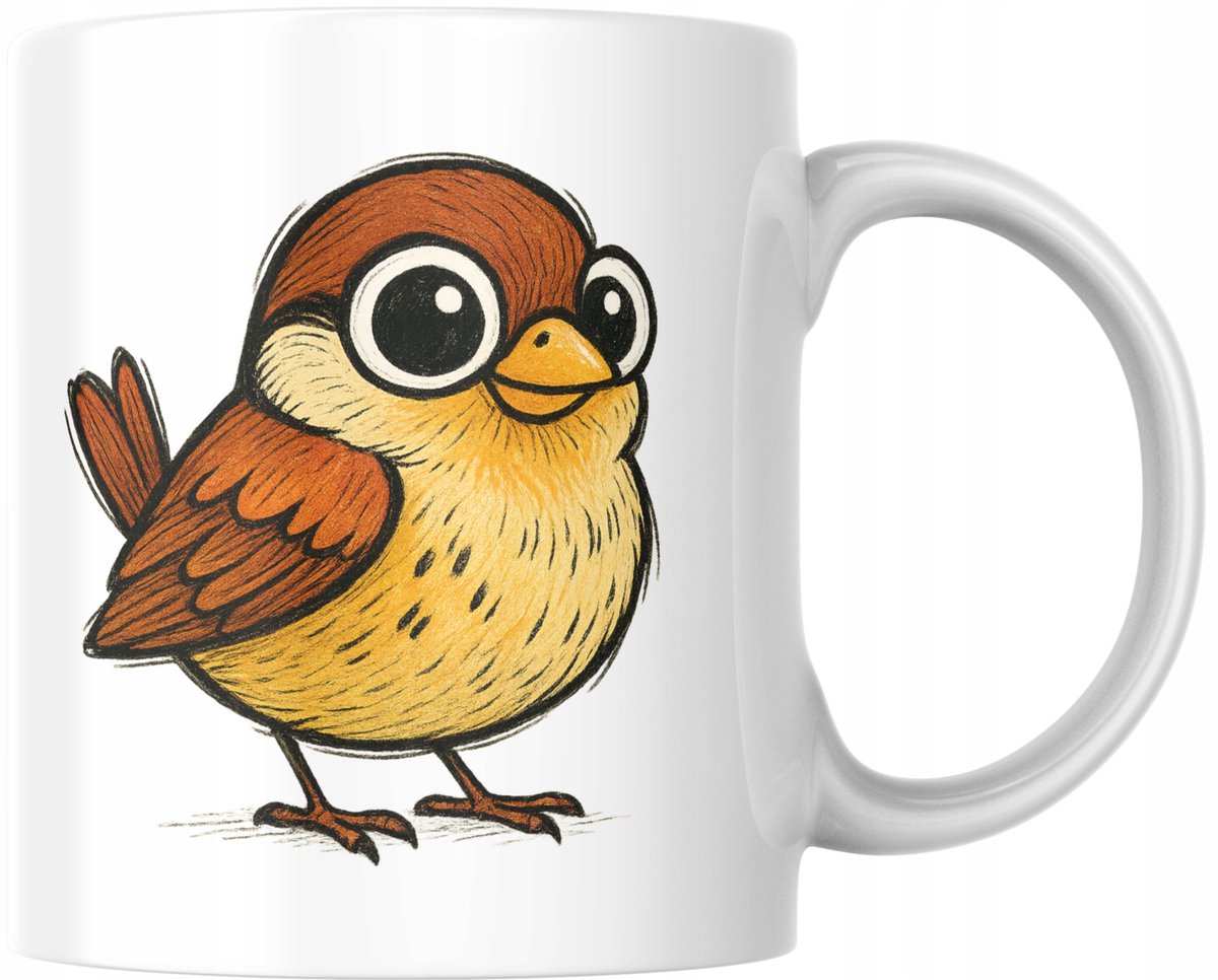 Schattige Mok met Vogel - Leuk Cadeau voor Vogel Liefhebbers