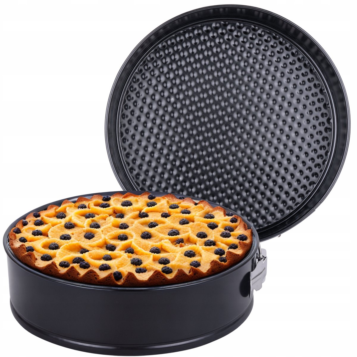 Zwarte Ronde Taartvorm 28cm met Antiaanbaklaag - Ideaal voor Biscuit & Cake