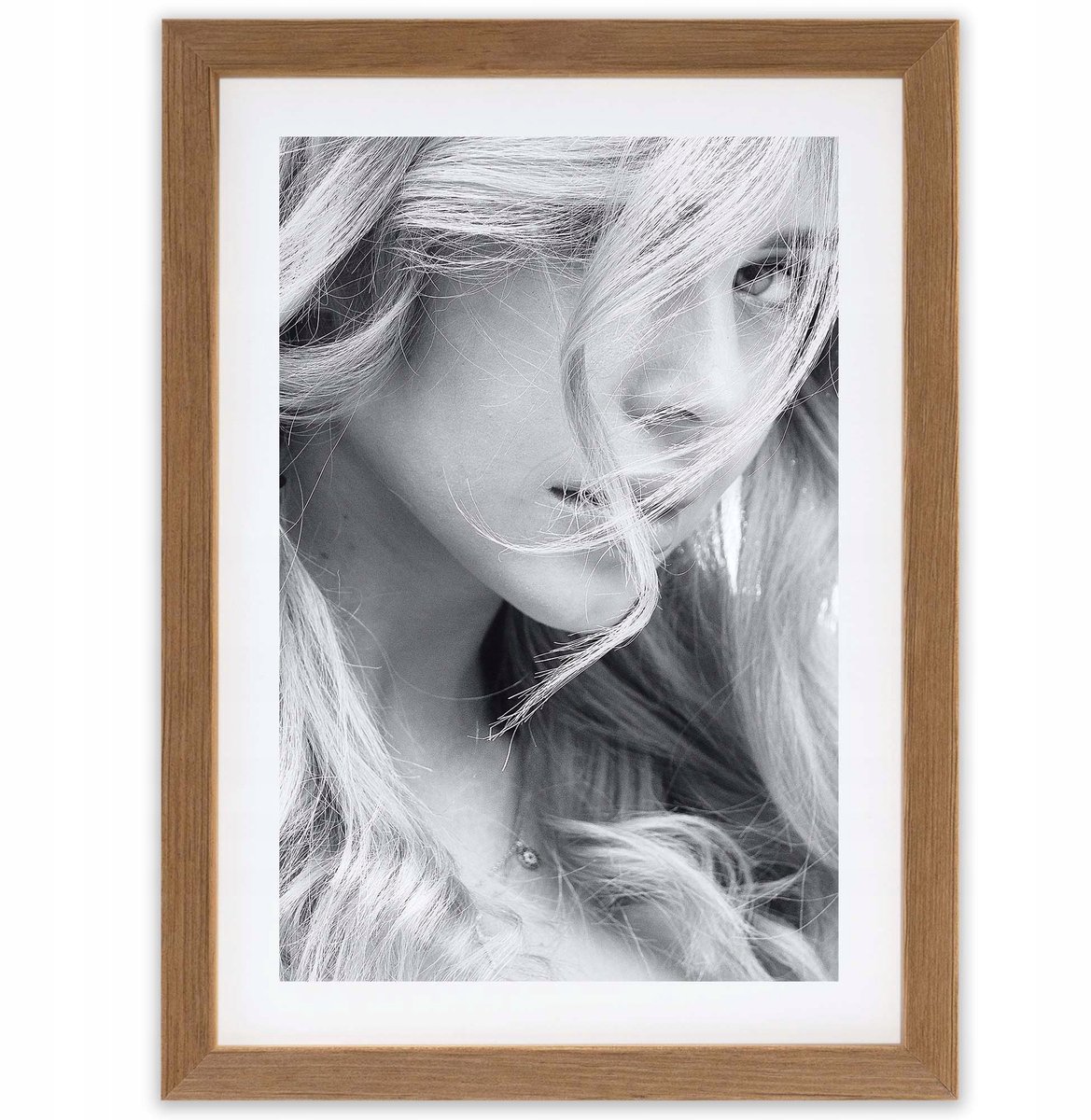 Houten fotolijst 15x21 cm, natuurlijk hout, staand of hangend