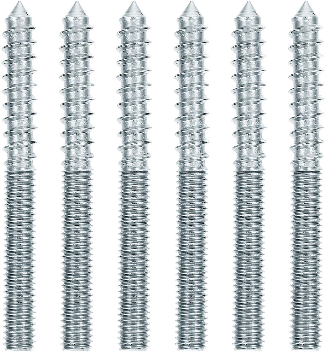 Dailygoods- Stockschroeven 20 Stuks - M6 x 60mm - Torx/Dubbelkop - Dubbeldraad - Koolstofstaal - Corrosiebestendig - Houtschroeven