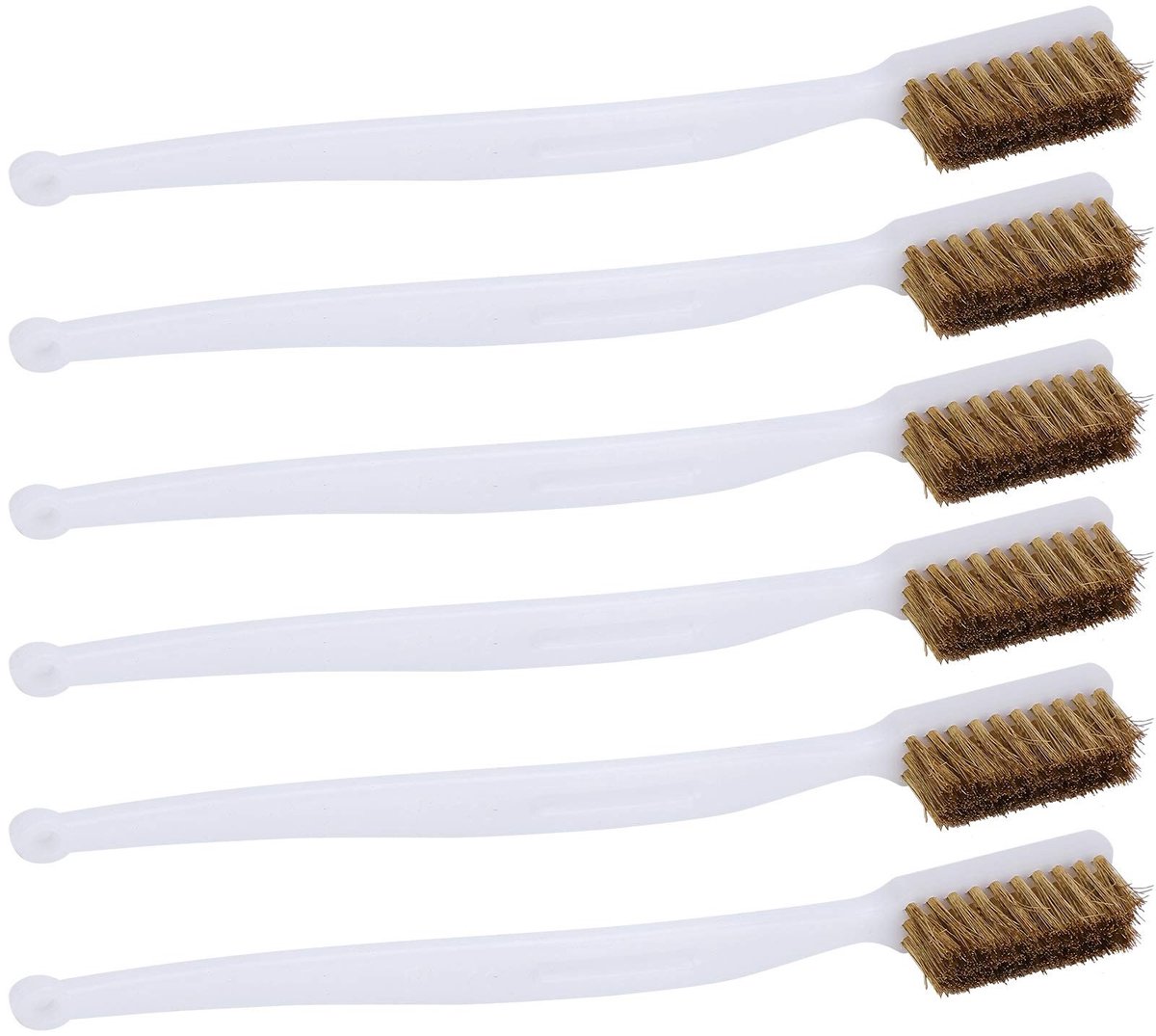 BRENZOOS- Staalborstel Set 6 Stuks - Roestverwijdering - Draadborstel - Nylon Borstel - 170mm - Makkelijk Op te Bergen - Borstelset