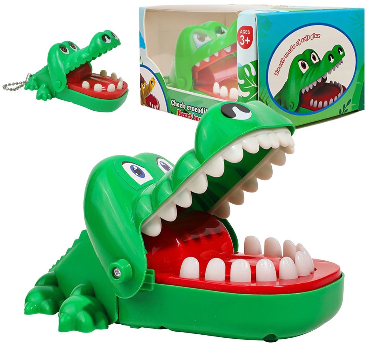 BRENZOOS- Krokodillenspel - 1x Grote Krokodil (14,5 cm) - 1x Kleine Krokodil (8,5 cm) - Actie/Behendigheidsspel - Interactief Speelgoed - Veilig voor Kinderen