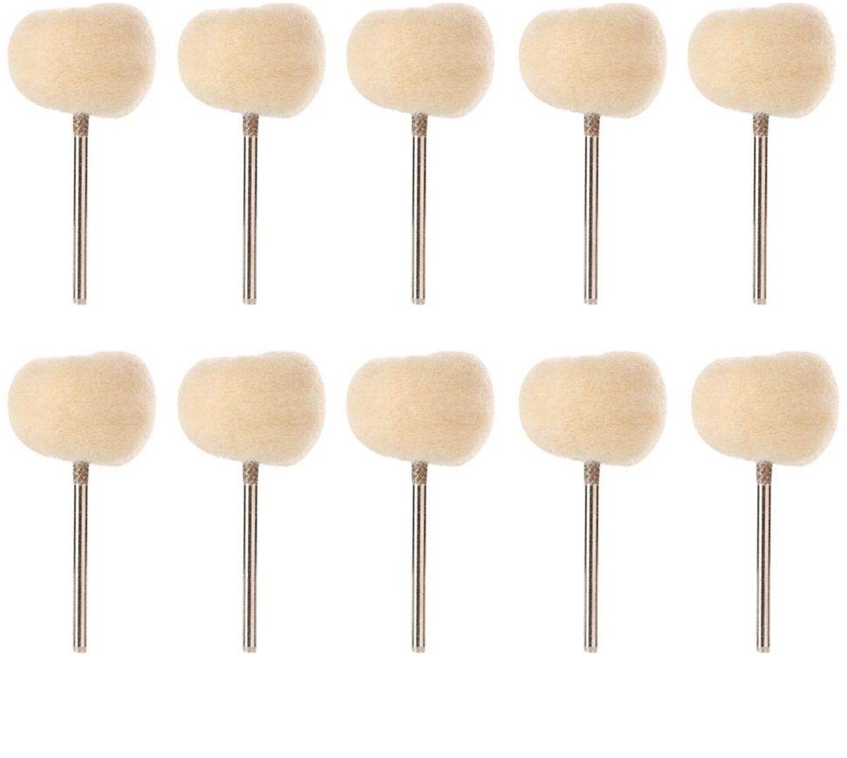 JHUBERS - Polijstwielen - 10 Stuks - Hoogwaardige Polijsting - 2.35 mm - Ultra Fijn - Voor Mini Boormachine - Ideaal voor Houtbewerking