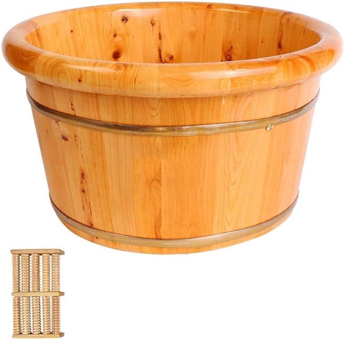Houten Voetbad - Voeten Spa - Ontspanning Thuis - Handgemaakt Cederhout - 3 kg - Natuurlijk Hout
