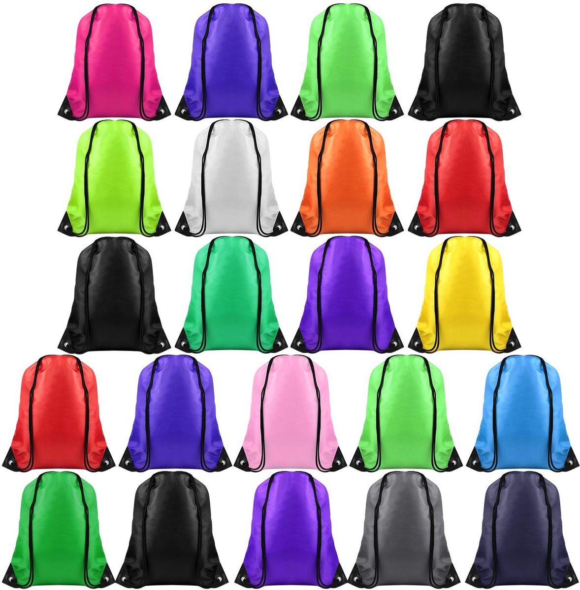 BRENZOOS- Boodschappentas grote tas - Rugzak met trekkoord - Draagtas - Sporttas - 22 stuks - 40x34 cm, 210 denier polyester