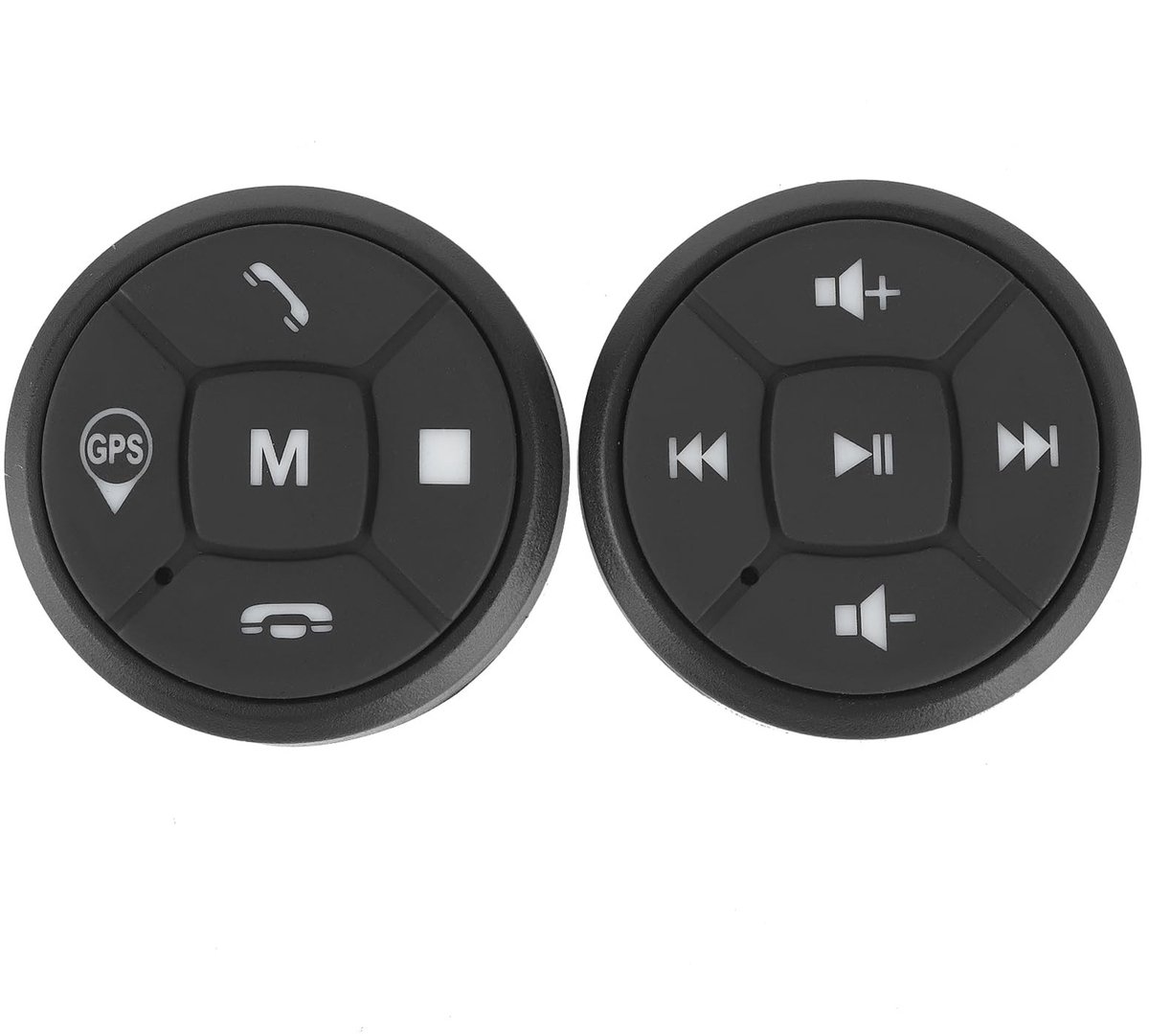 Dailygoods - Stuurknop Voor Auto - Bluetooth Stuurbediening - Duurzaam & Betrouwbaar - Zwart - Auto Accessoire - Voor Stuurwiel Bediening - Compact Fo...