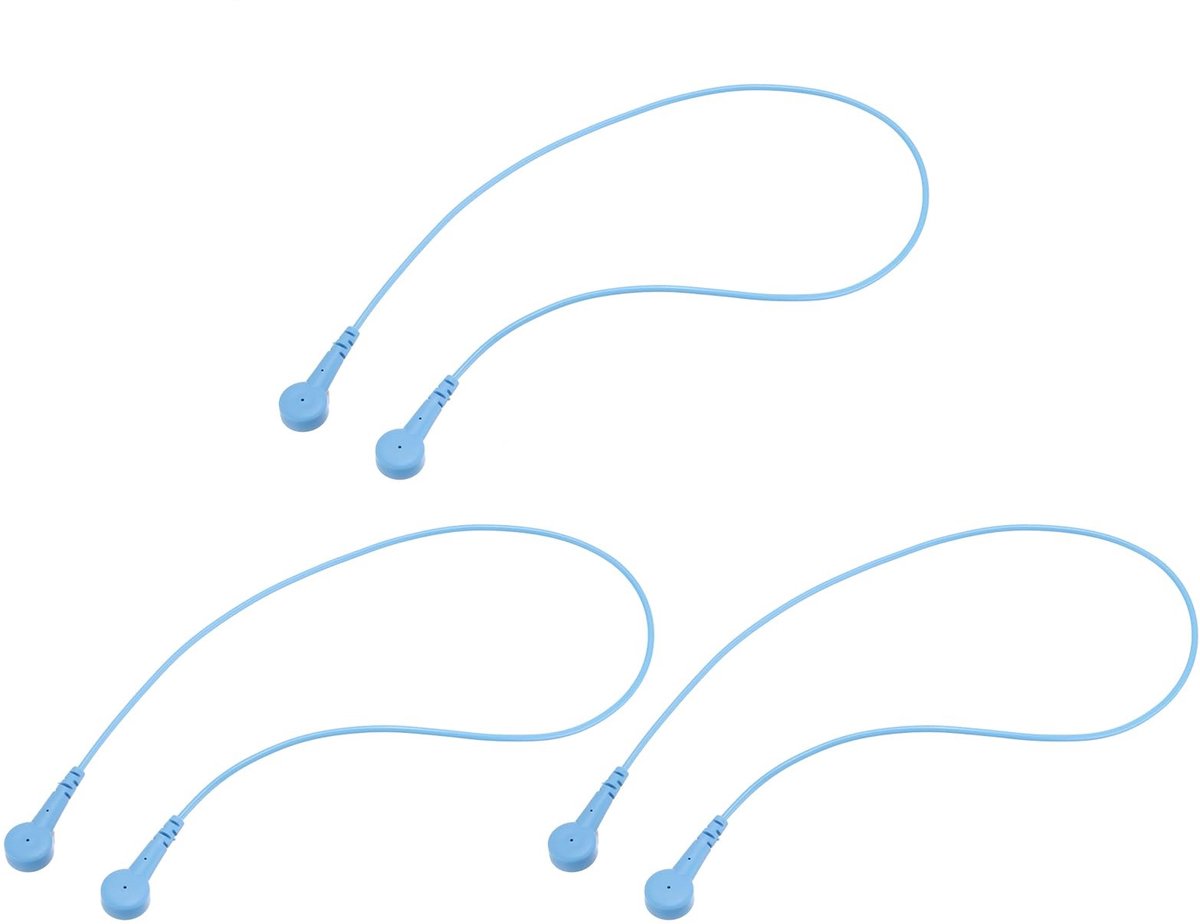 Dailygoods - Aardingskabel - Antistatisch - 53 cm - Blauw - Aardingsdraad voor elektronica - Voor het verwijderen van statische elektriciteit - 3 stuks