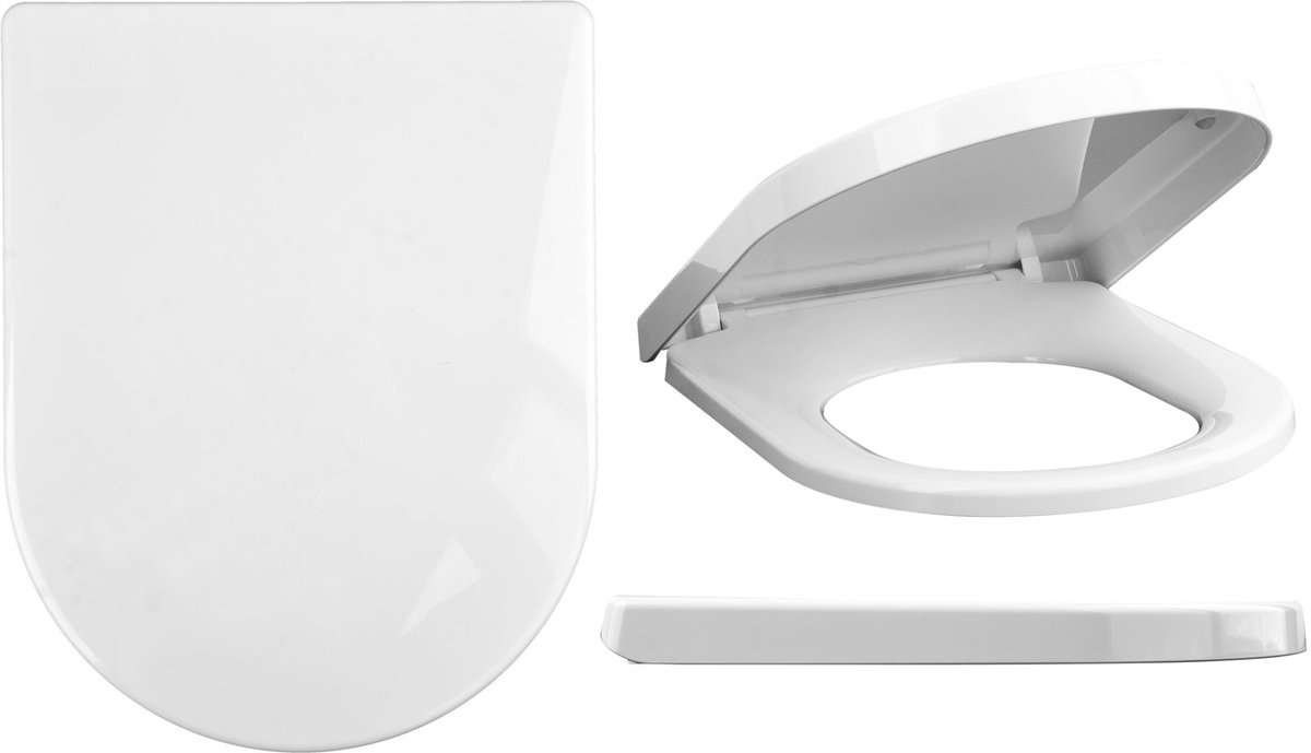Zittoilet Soft-Close, Afneembar, Polypropyleen, Klassiek Wit