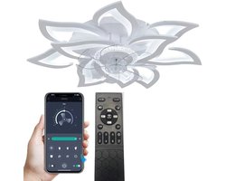 LUMÉ STORE Plafondventilator Met Verlichting - Plafondlamp - Woonkamerlamp - 6 Snelheden - App & Afstandsbediening - 77cm - Wit