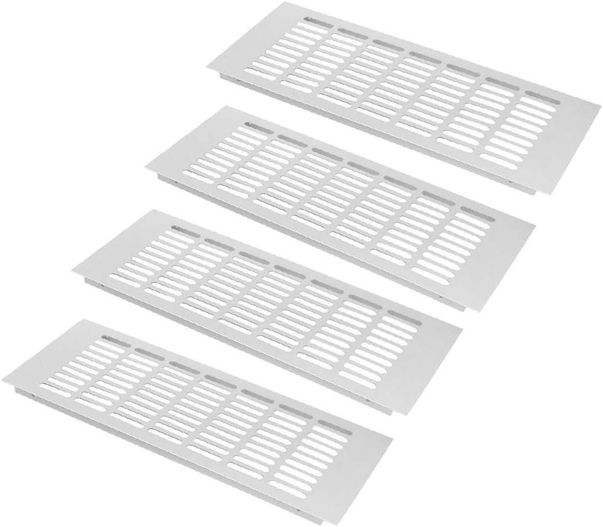 Ventilatierooster - Lamelrooster Cover - Luchtcirculatie Verbeteren - Corrosiebestendig Aluminium - 400 x 150 mm - Zilverkleurig