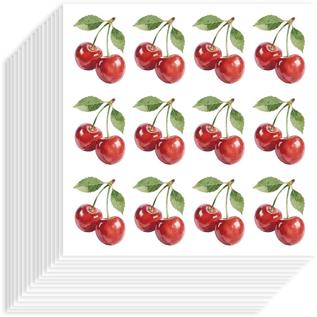 Dailygoods- Kersenstickers 240 Stuks - Zelfklevend Papier - Waterdicht - Decoratieve Stickers - Kersendesign - Knutselen/Decoratie - Decoratiestickers