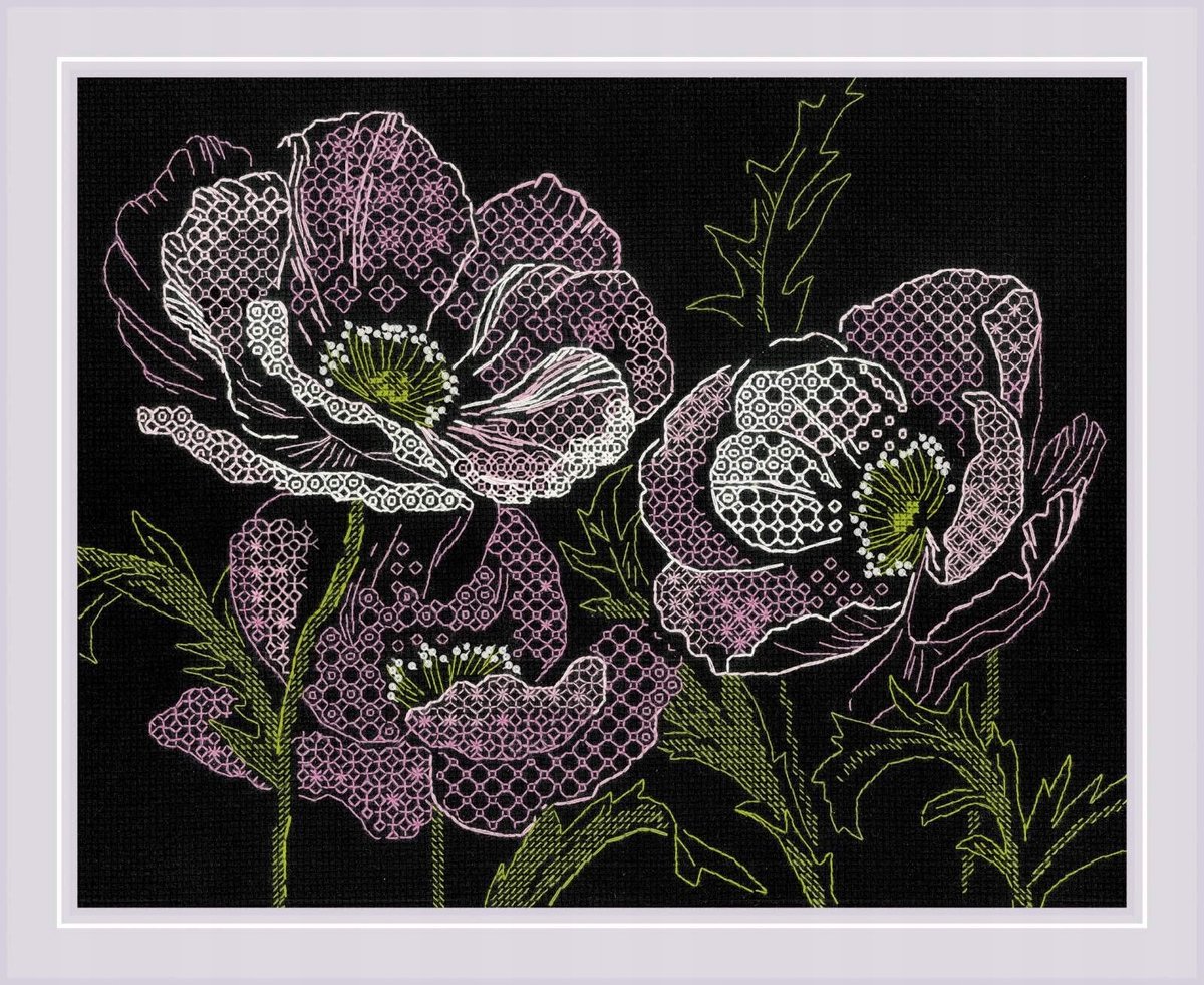 RIOLIS Kruissteekset 'Korenbloemen' 30x24 cm