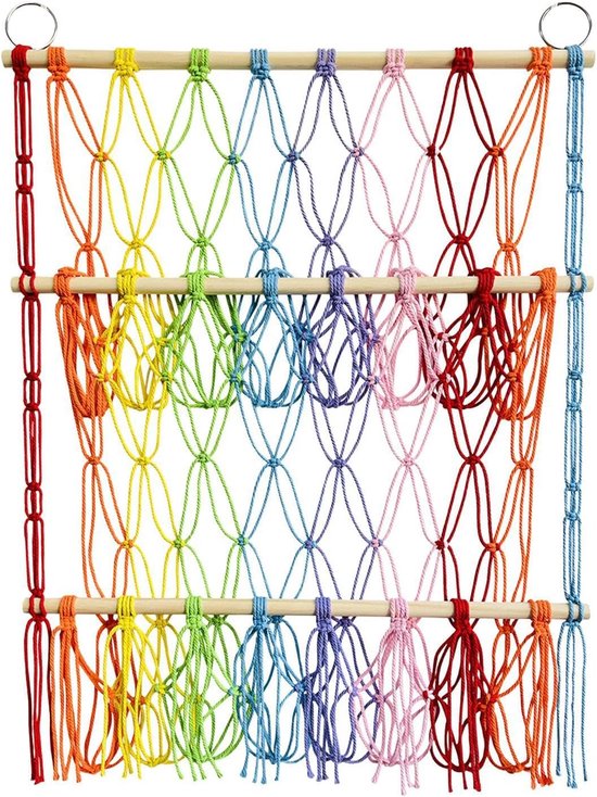 Knuffelnet - Opbergnet - Speelgoed Organiseren - Handgeweven - 53 x 9 cm - Natuurlijk — afbeelding 5
