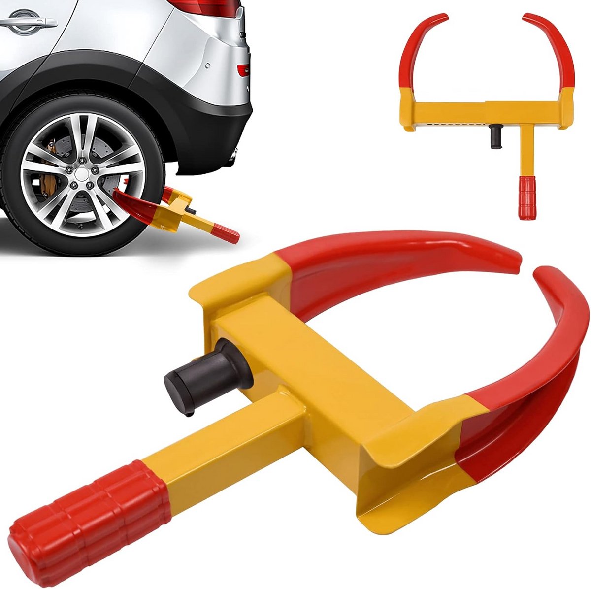 Parkeerschijf - Wielklem - Voertuig Beveiligen - Verstelbaar - 46 x 34.5 cm - Geel Rood