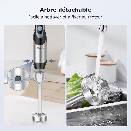 Staafmixer - Mixer Keuken - Sauzen Maken - 1000W Krachtig - 700 ml Cup - Zilver — afbeelding 4