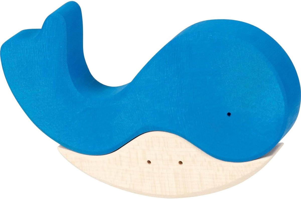 Houten Puzzel - Walvis en Rog - Vormen Leren - Gemaakt in Europa - Set van 2 - Blauw