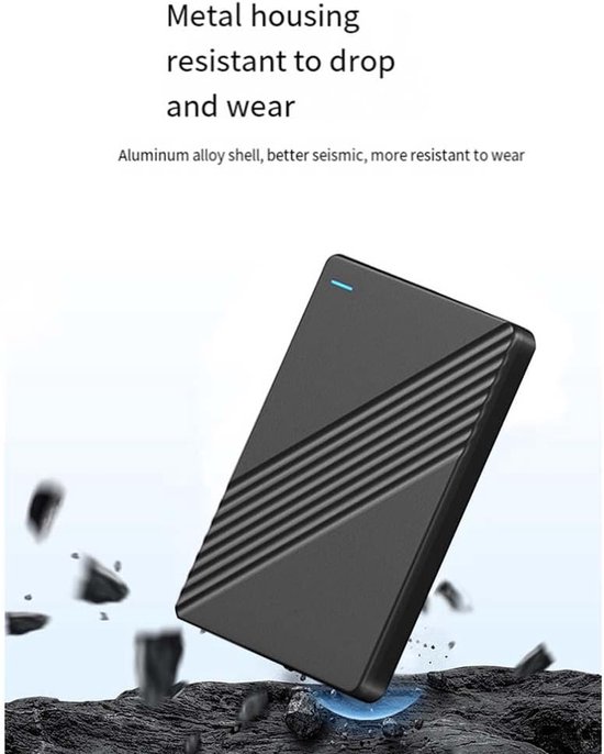 Externe Harde Schijf - Mobiele Opslag - Bestanden Opslaan - Snelle USB 3.0 - 1TB Capaciteit - Zwart — afbeelding 4