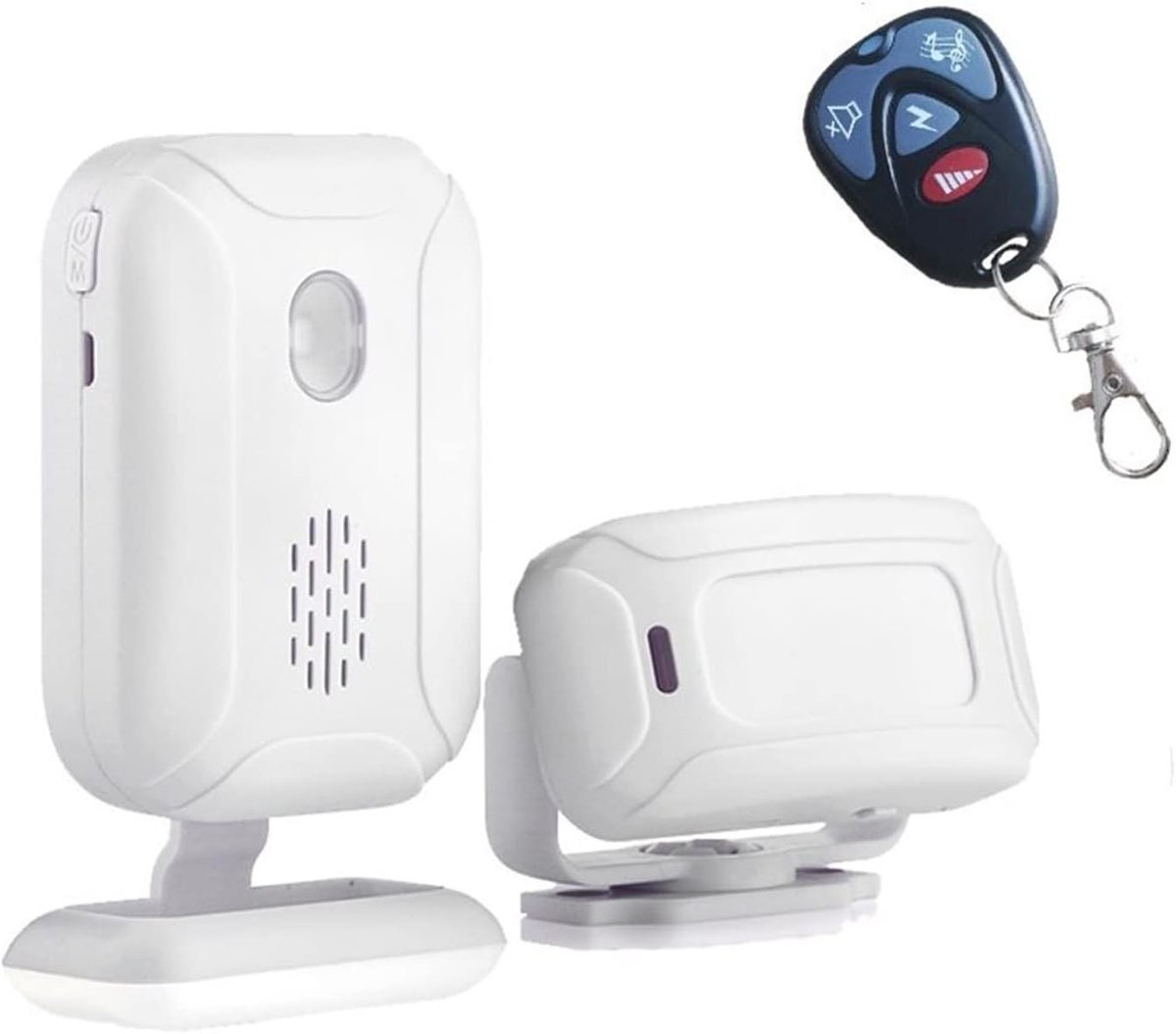 Draadloos Alarm Systeem - Bewegingsmelder Deurbel - Winkel Beveiliging - 5-in-1 Multi Modus - Set 4 - Wit