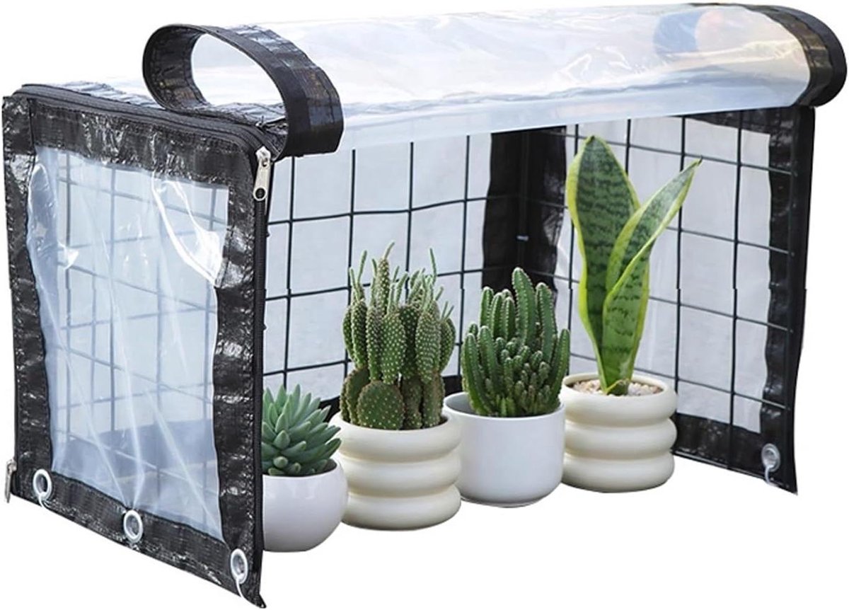 Mini kas - Kweekkas binnen - Planten beschermen - Ritssluiting toegang - 90x42x42cm - Transparant