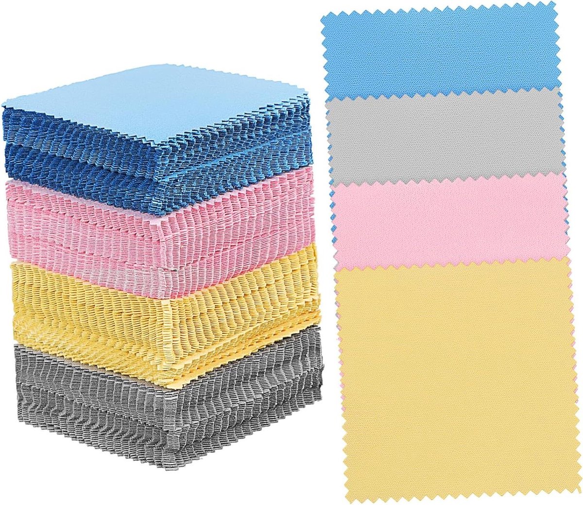 Polijstdoekjes Sieraden - Schoonmaakdoekjes - Sieraden Reinigen - Dubbelzijdig Non-woven - 200 Stuks - Zilverkleurig