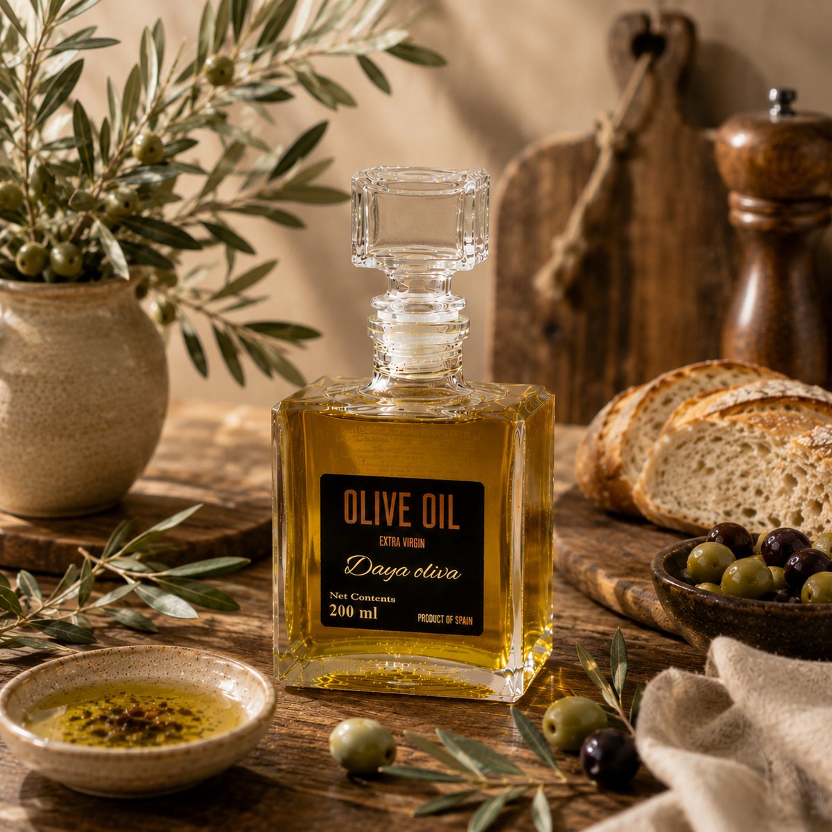 Olijfolie 20 cl - Extra Vierge Olijfolie - Luxe Glazen Designfles - 200 ml - Spaanse Olijfolie - Beneoliva - cadeau tip — cadeau in Kookcadeaus - foto 8