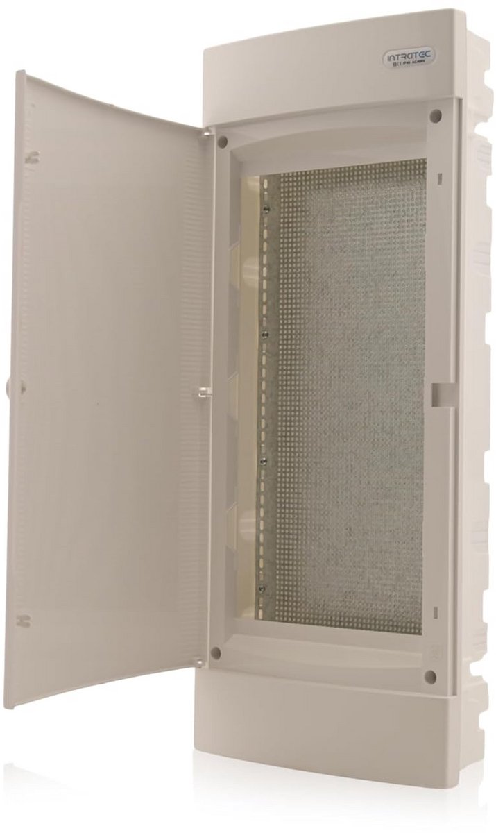 Multimedia verdeler - Netwerk kast - Thuis netwerk - Inbouw model - 4 rijen - Wit