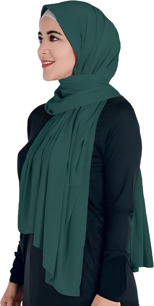 Modieuze Sjaal - Hoofddoek Wrap - Dagelijks Gebruik - Niet-doorschijnend Materiaal - One Size - Donkergroen