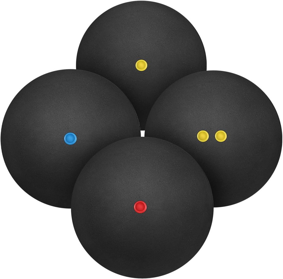 Squashballen Set - Trainingsballen - Sport Training - Verschillende Snelheden - 4 Stuks - Zwart