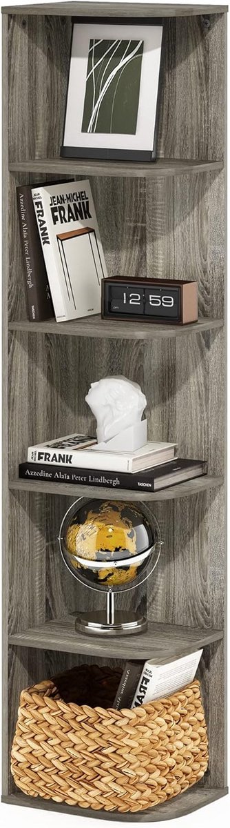 Hoek Open Plank - Boekenkast - Ruimte Besparen - Afgeronde Randen - 131 cm Hoog - Frans Ei