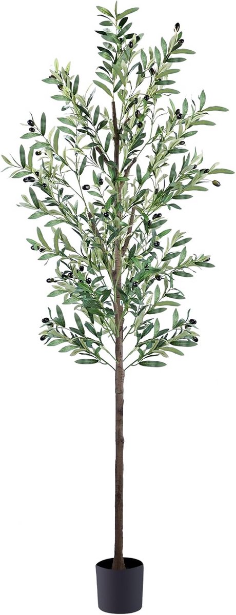 Kunstplant Olijfboom - Decoratie Plant - Stijlvolle Woondecoratie - Natuurlijke Uitstraling - 180 cm - Groen
