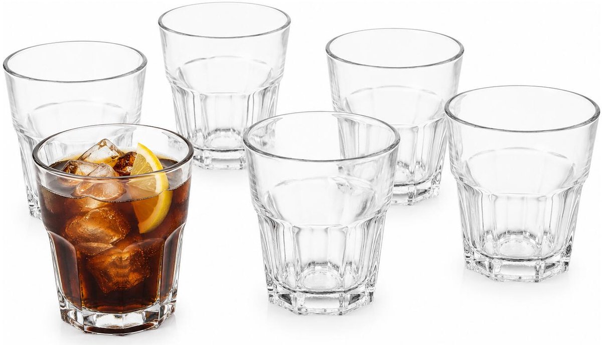 Vivalto Drinkglazen Vidrio - 6x stuks - 300 ml - transparant - glas - waterglazen - stapelbaar