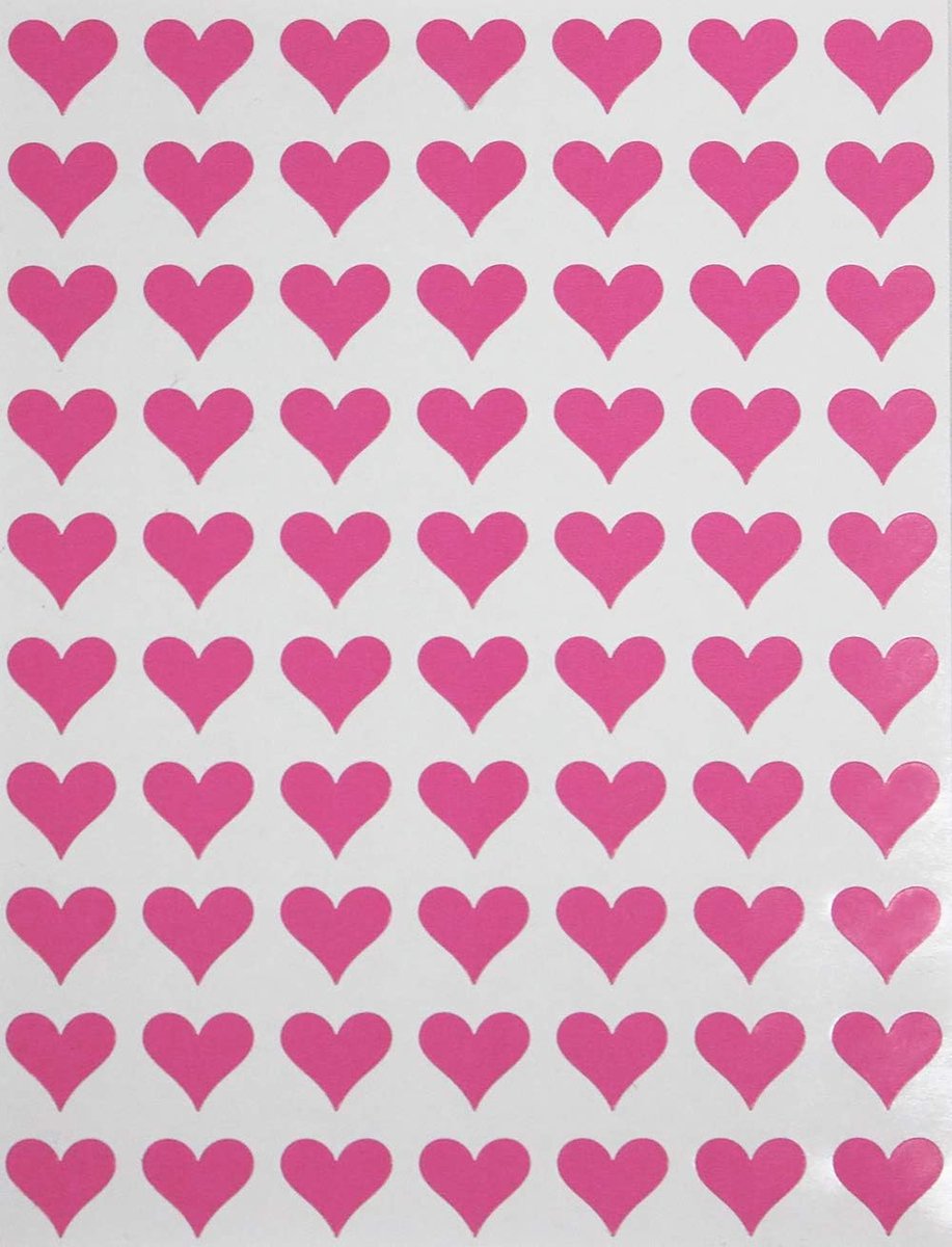Roze hart stickers - Envelop zegels - Decoratief plakken - Permanente lijm - 350 stuks - Roze