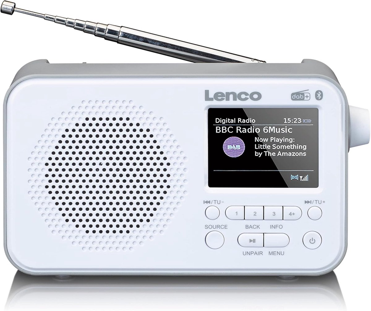 Draagbare Radio - Digitale Radio - Muziek Luisteren - Bluetooth Connectiviteit - 12 Uur Batterij - Wit