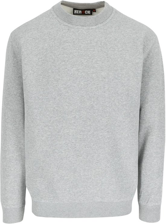 Grijze sweater met ronde hals en Herock-logo in de nek.