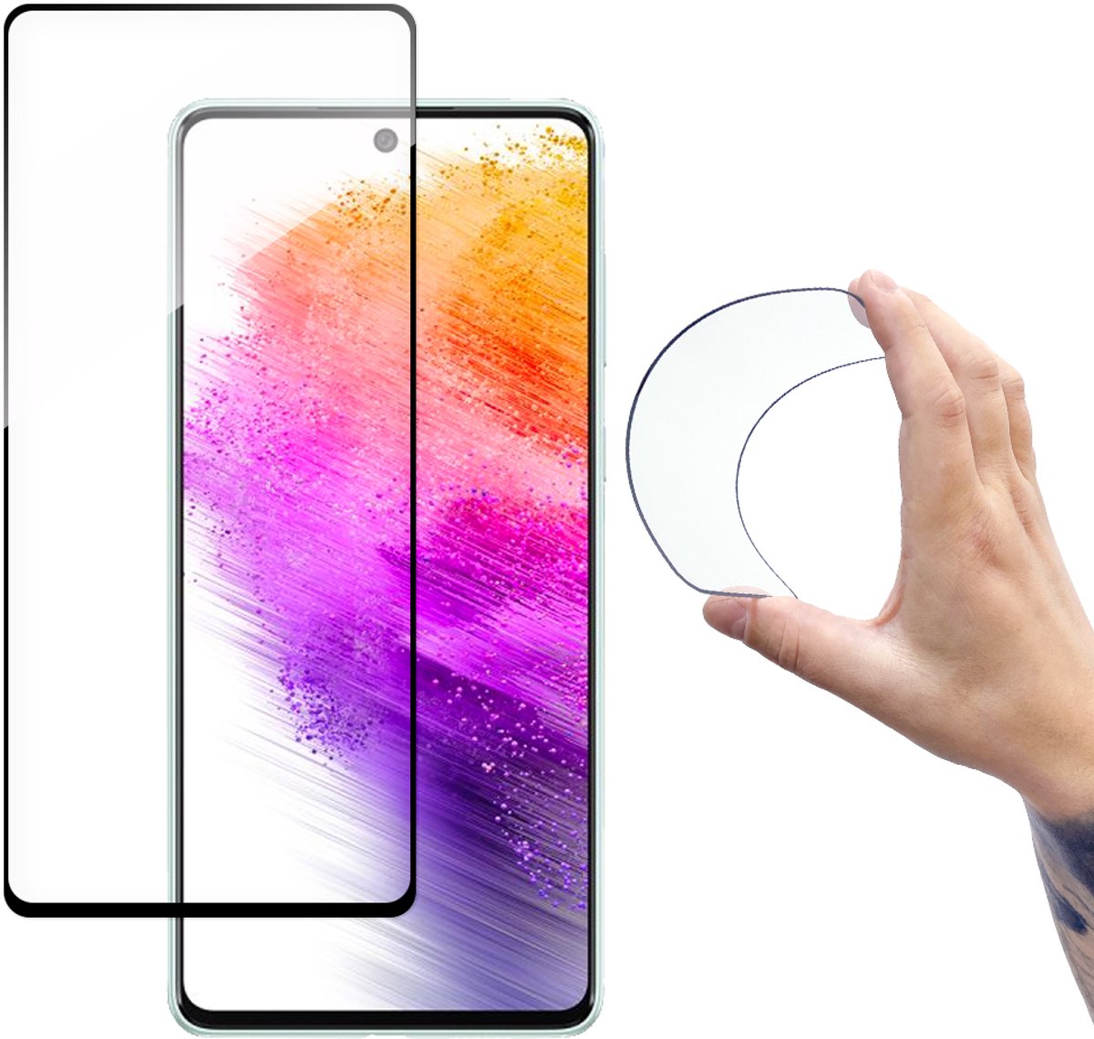 Wozinsky Full Cover Flexi Serie - Beschermfolie Voor Samsung Galaxy A73 - Glas - 9H Hardheid - Ultradun