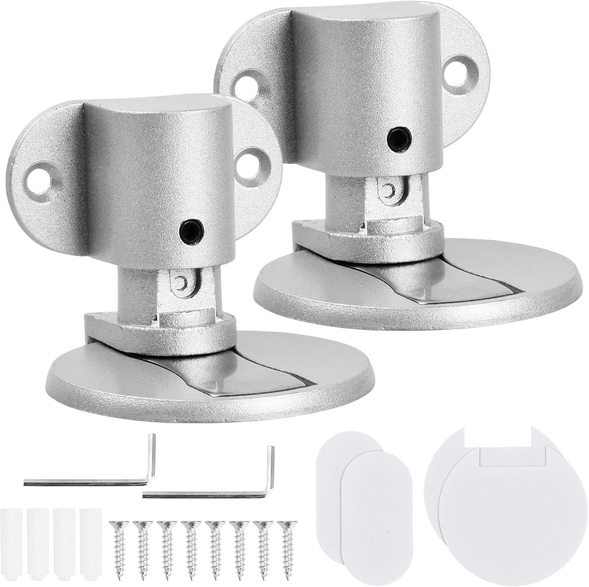 Magnetische Deurstopper - Deurvanger - Deur Vastzetten - Verstelbare Hoogte - 2 Stuks - Zilver