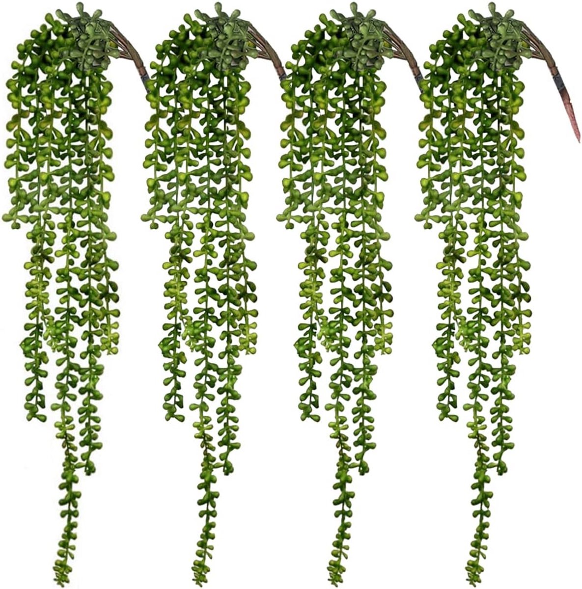Kunstplanten Hangend - Vetplant Decoratie - Woonkamer Aankleden - Onderhoudsvrij Groen - 60 cm Lengte - Groen