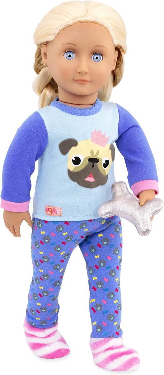 Pug-Jama Party Nachtkleding Set voor 46 cm Poppen van Merkloos — afbeelding 4
