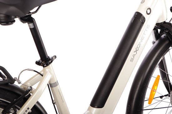 Comfort Plus 5.0 E-Bike 28 Inch - 468Wh Intube Accu - 95% Voorgemonteerd - Shimano Nexus 7 - Lage Instap - Verende Voorvork - Crème wit — afbeelding 4