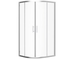 Bad Land HELA douchecabine kwartrond zilver 80 x 80 x 190 cm helder glas