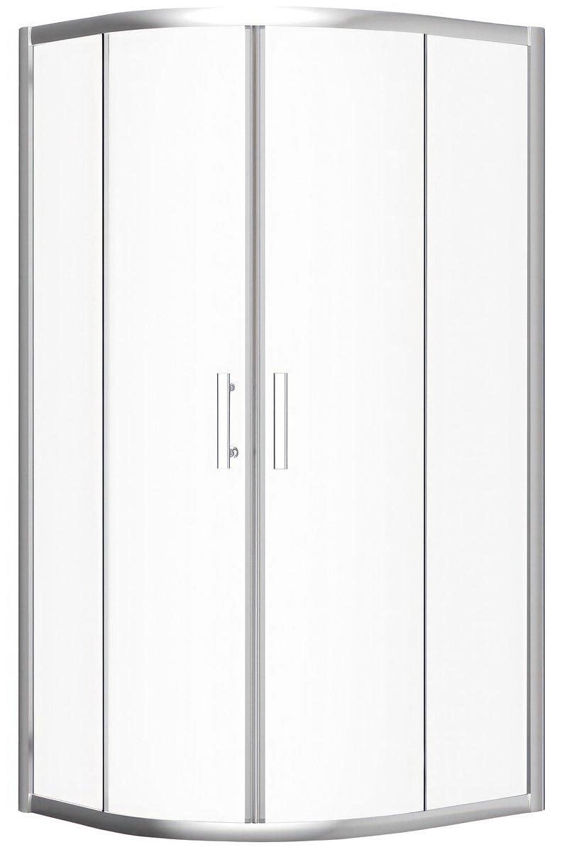 Bad Land HELA douchecabine kwartrond zilver 80 x 80 x 190 cm helder glas