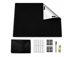 Verduisterend Gordijn 200 x 145 cm zonder Boren - Dakraam Zonwering met Thermische Coating - Draagbaar Verduisteringsdoek met Klittenband voor Slaapkamer, Huurwoning en Caravan - Zwart