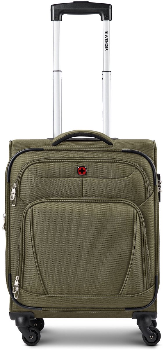 Wenger Beaumont 4 wielen Cabinewagen S 54 cm met uitbreidingsplooi - Zachte bagage - Combinatieslot - olive