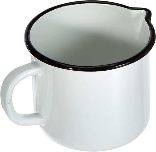 Melkpan - Steelpan - Koken en verwarmen - Geschikt voor alle warmtebronnen - 12 cm diameter - Wit