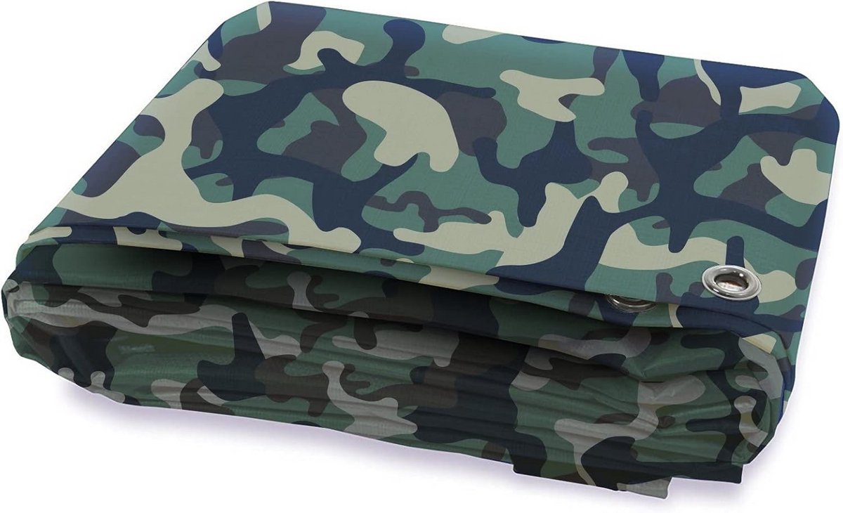Afdekzeil Camouflage - Beschermzeil Tuin - Buiten Beschermen - Extreem Scheurvast - 3 x 5 Meter - Camouflage